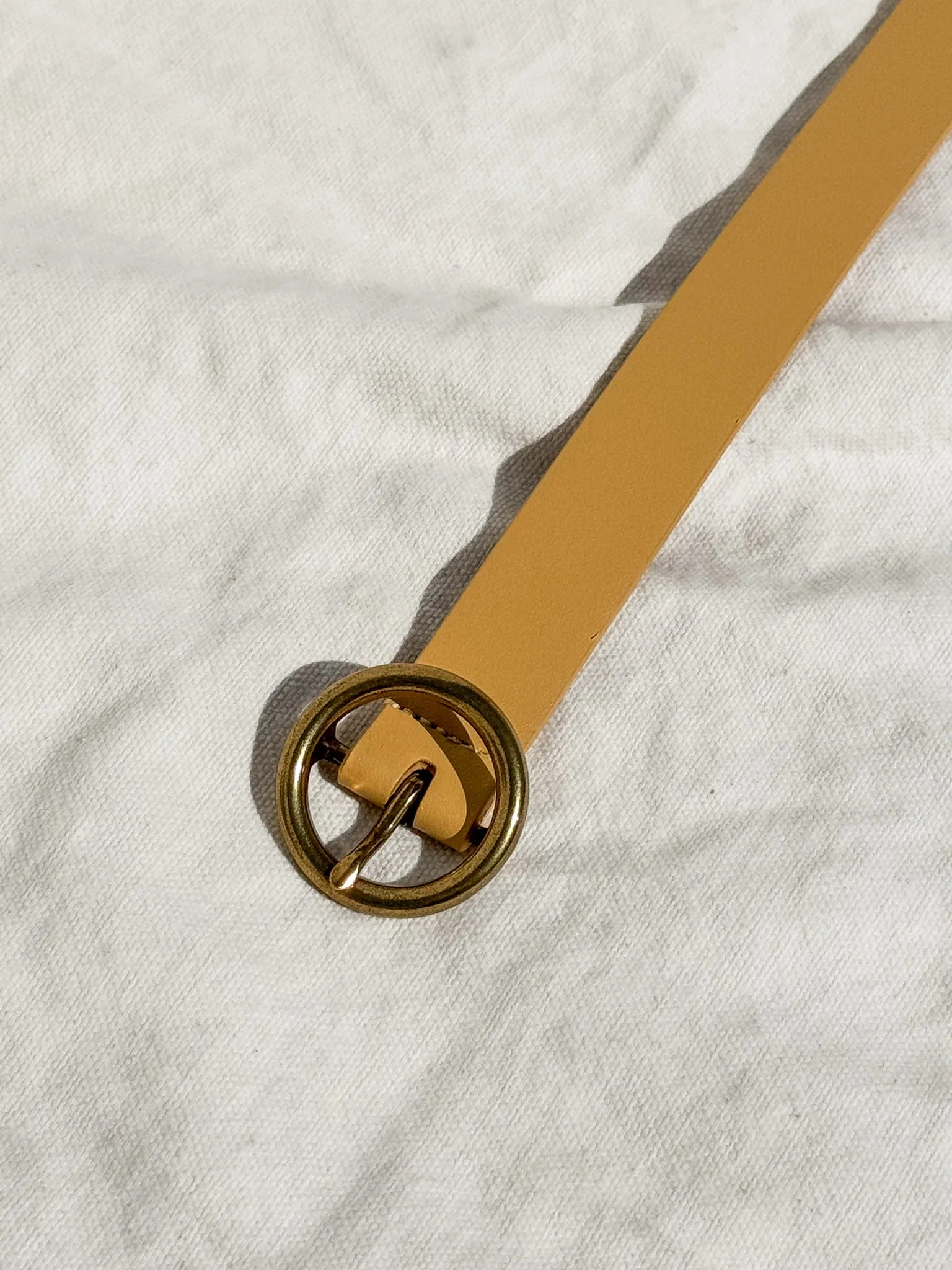 Circle Leather Belt in Camel