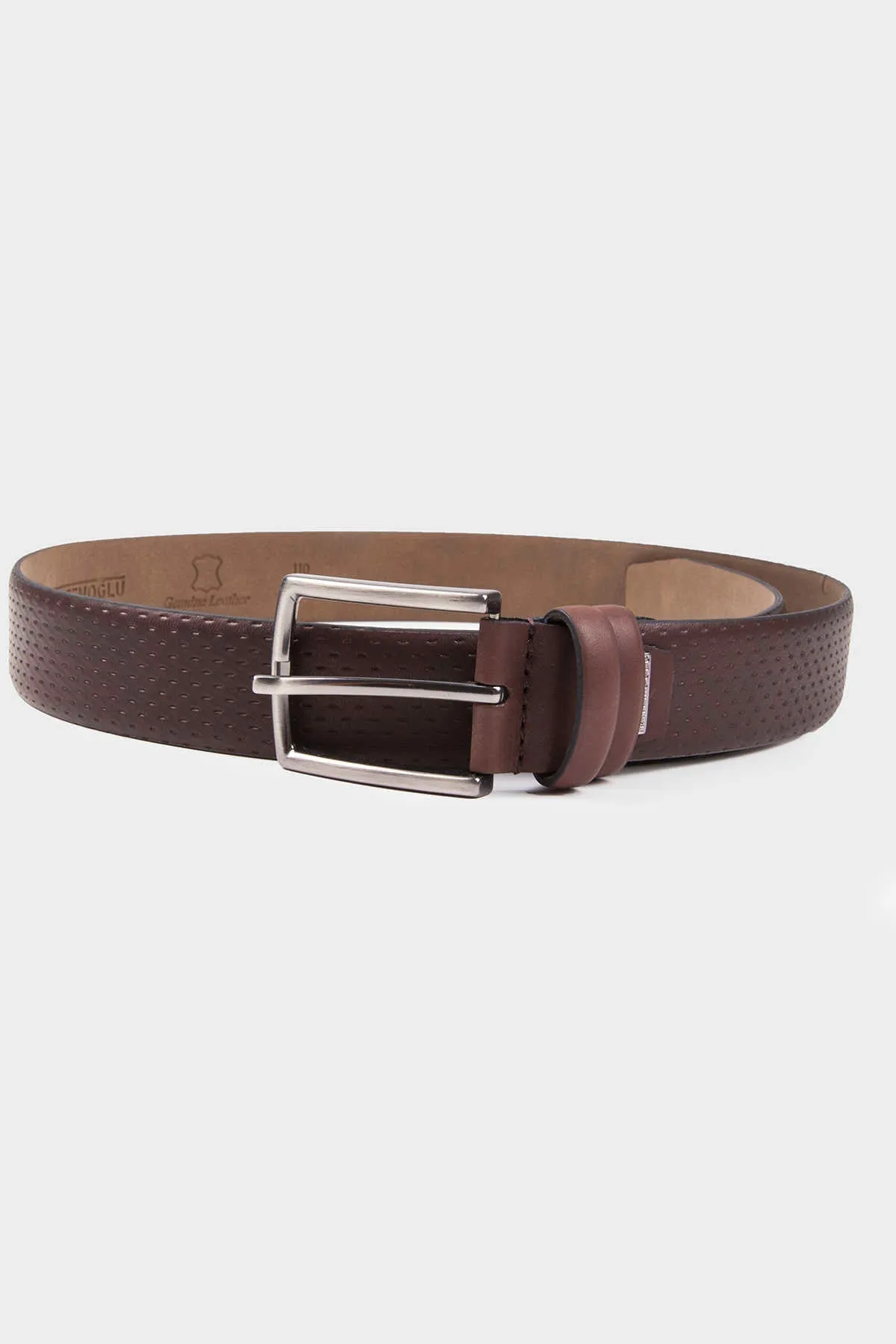 Classic Perforated Leather Brown Belt