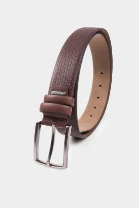 Classic Perforated Leather Brown Belt