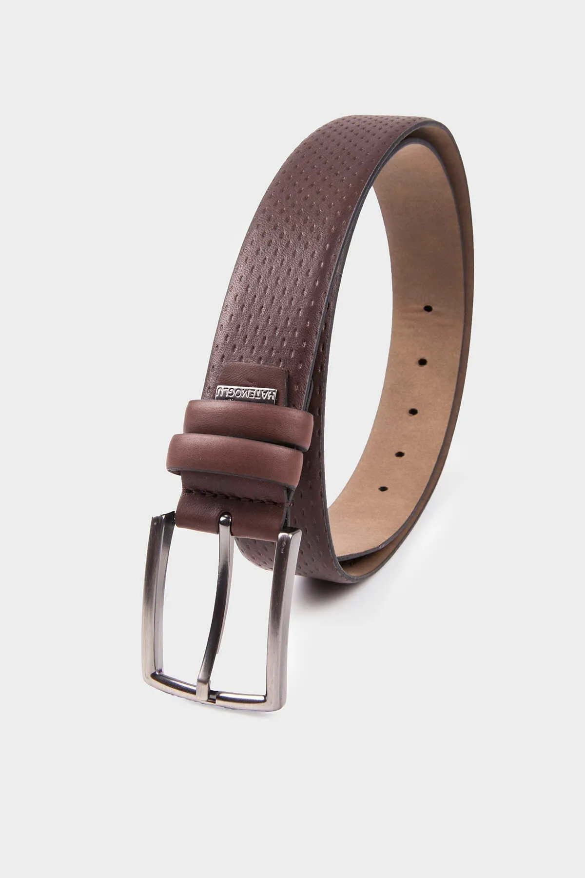 Classic Perforated Leather Brown Belt