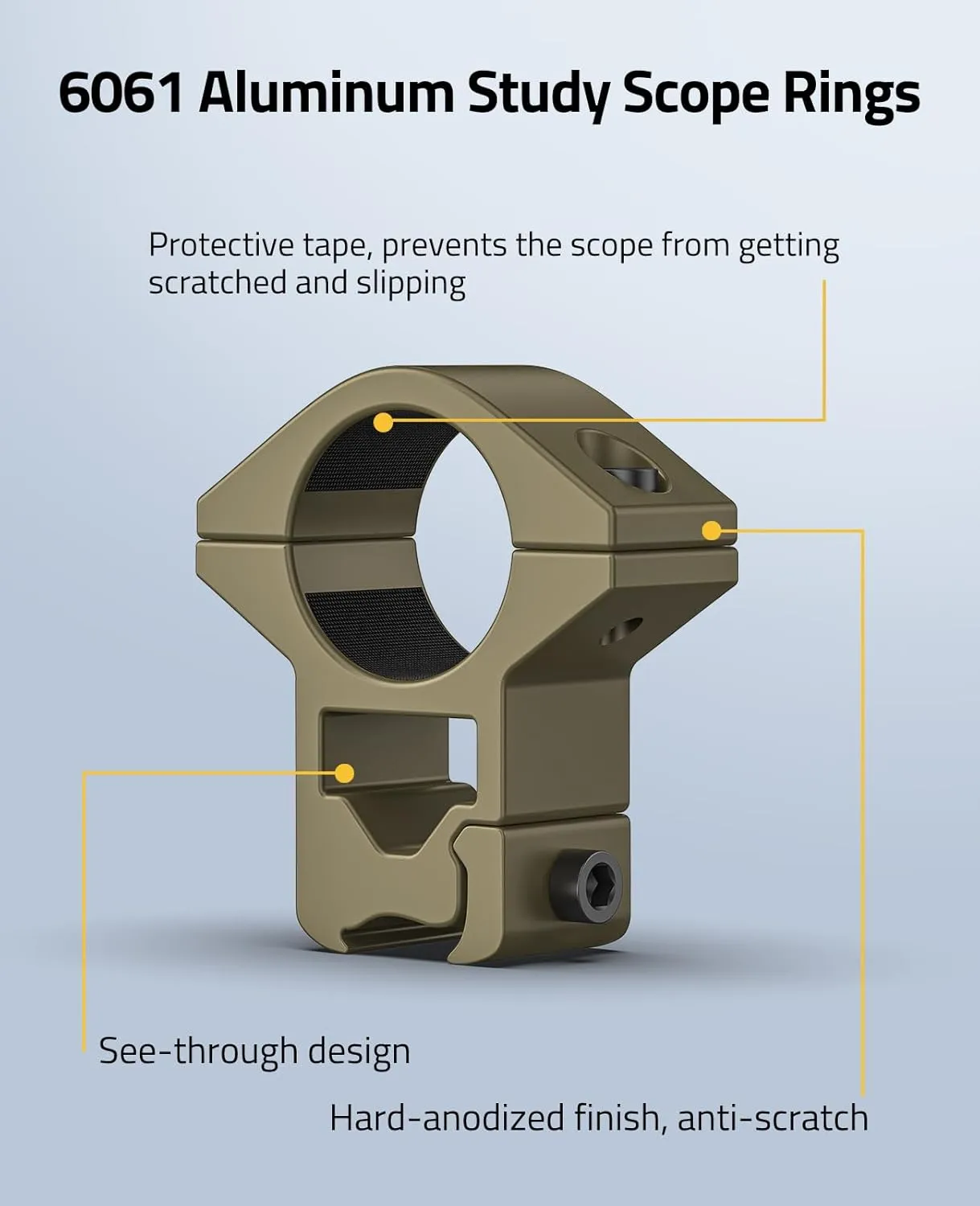 CVLIFE 1 Inch Scope Rings - Scope Mount for Dovetail and Picatinny Rails - 2 Pieces