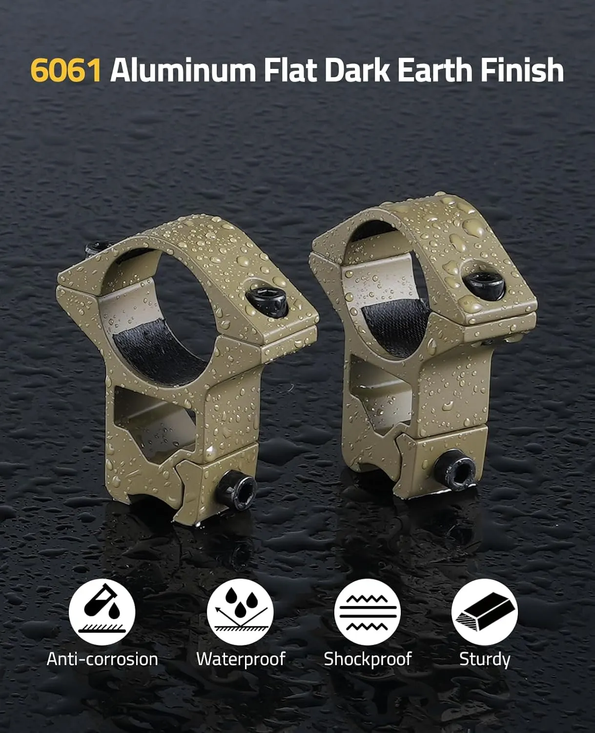 CVLIFE 1 Inch Scope Rings - Scope Mount for Dovetail and Picatinny Rails - 2 Pieces