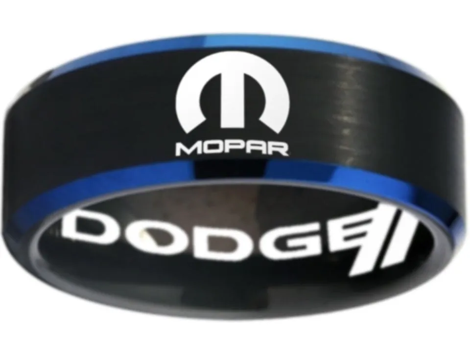 Dodge Mopar Ring Dodge Mopar Logo Ring Black & Blue Ring Sizes 6-13 #mopar