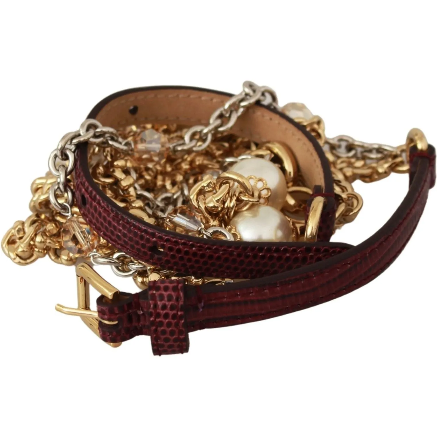 Dolce & Gabbana Crystal Studded Waist Belt in Purple