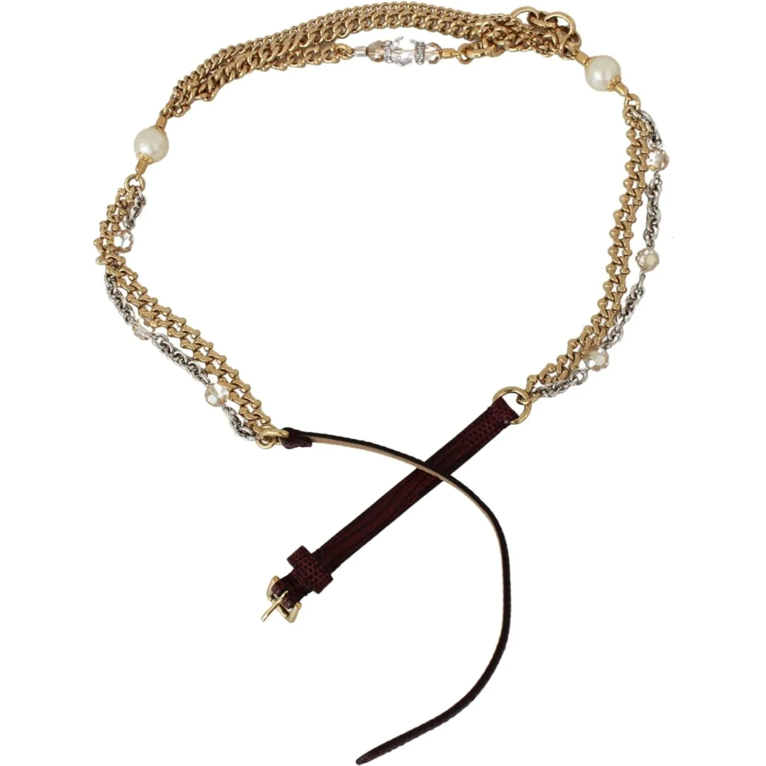 Dolce & Gabbana Crystal Studded Waist Belt in Purple