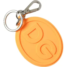 Dolce & Gabbana Elegant Orange Charm Keyring with Silver Detail