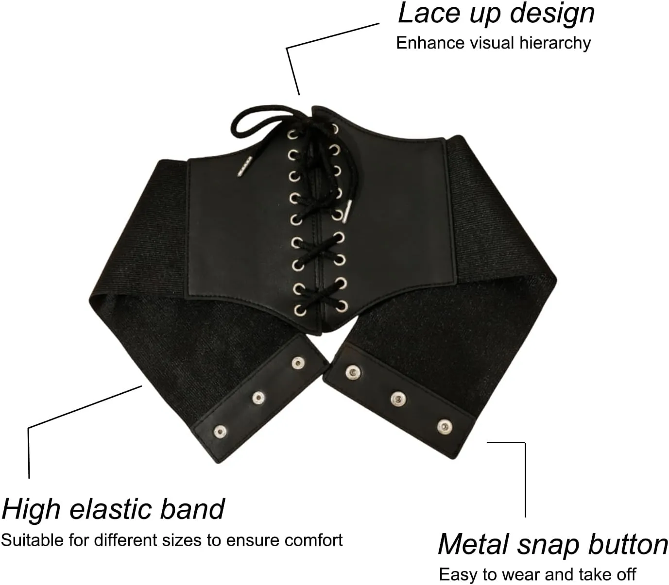 DOOVID Corset Belt for Women - Elastic Waist Halloween Costume Lace-up Tied Waspie Wide Belt