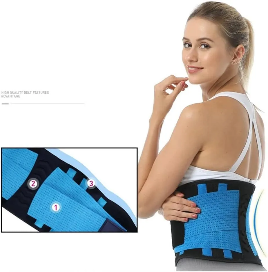 Elastic Back Lumbar Brace Support Belt Orthopedic Posture Corrector Lower Back Waist Support Corset Women (Black-L)