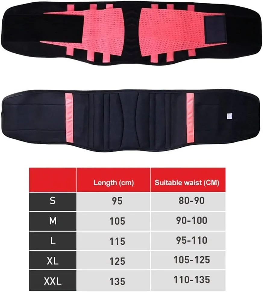Elastic Back Lumbar Brace Support Belt Orthopedic Posture Corrector Lower Back Waist Support Corset Women (Black-L)