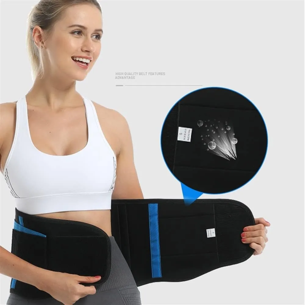 Elastic Back Lumbar Brace Support Belt Orthopedic Posture Corrector Lower Back Waist Support Corset Women (Black-L)