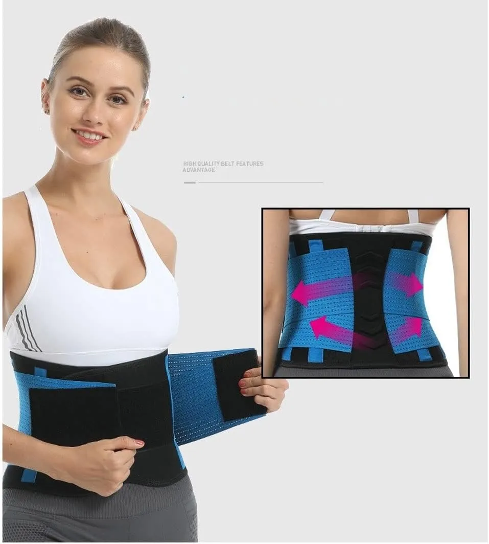 Elastic Back Lumbar Brace Support Belt Orthopedic Posture Corrector Lower Back Waist Support Corset Women (Black-L)