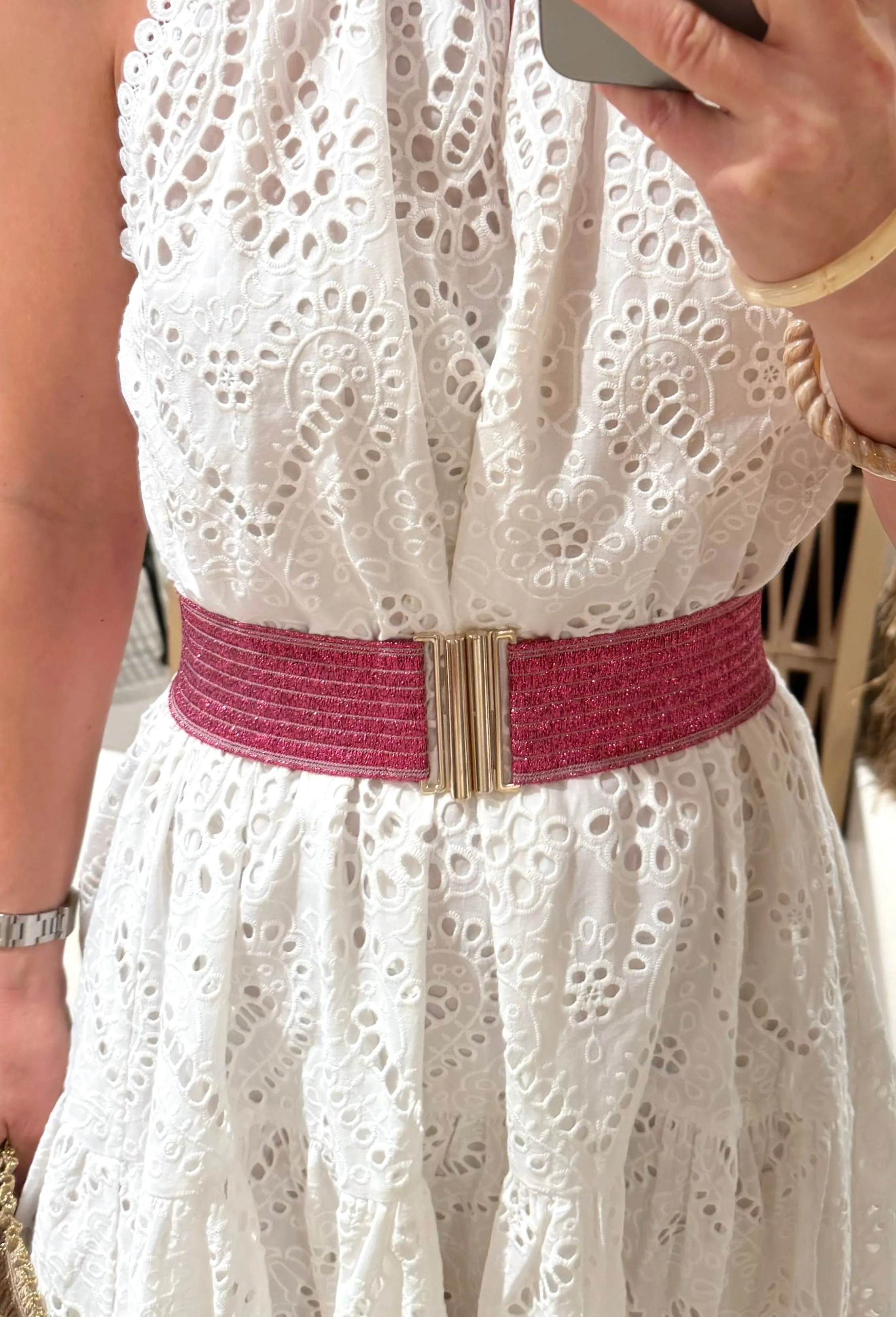 ELASTIC BELT “PINK GLITTER"