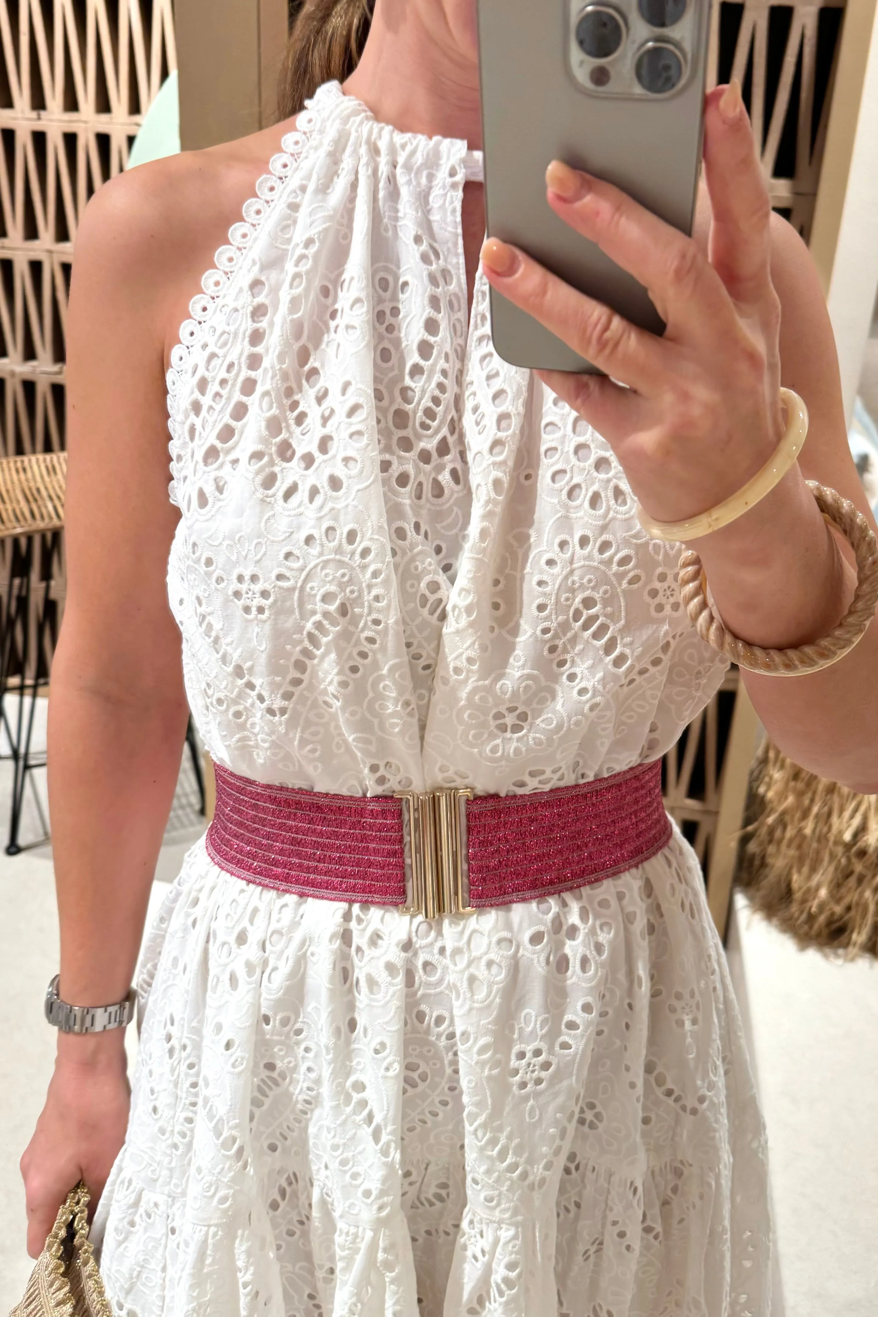 ELASTIC BELT “PINK GLITTER"