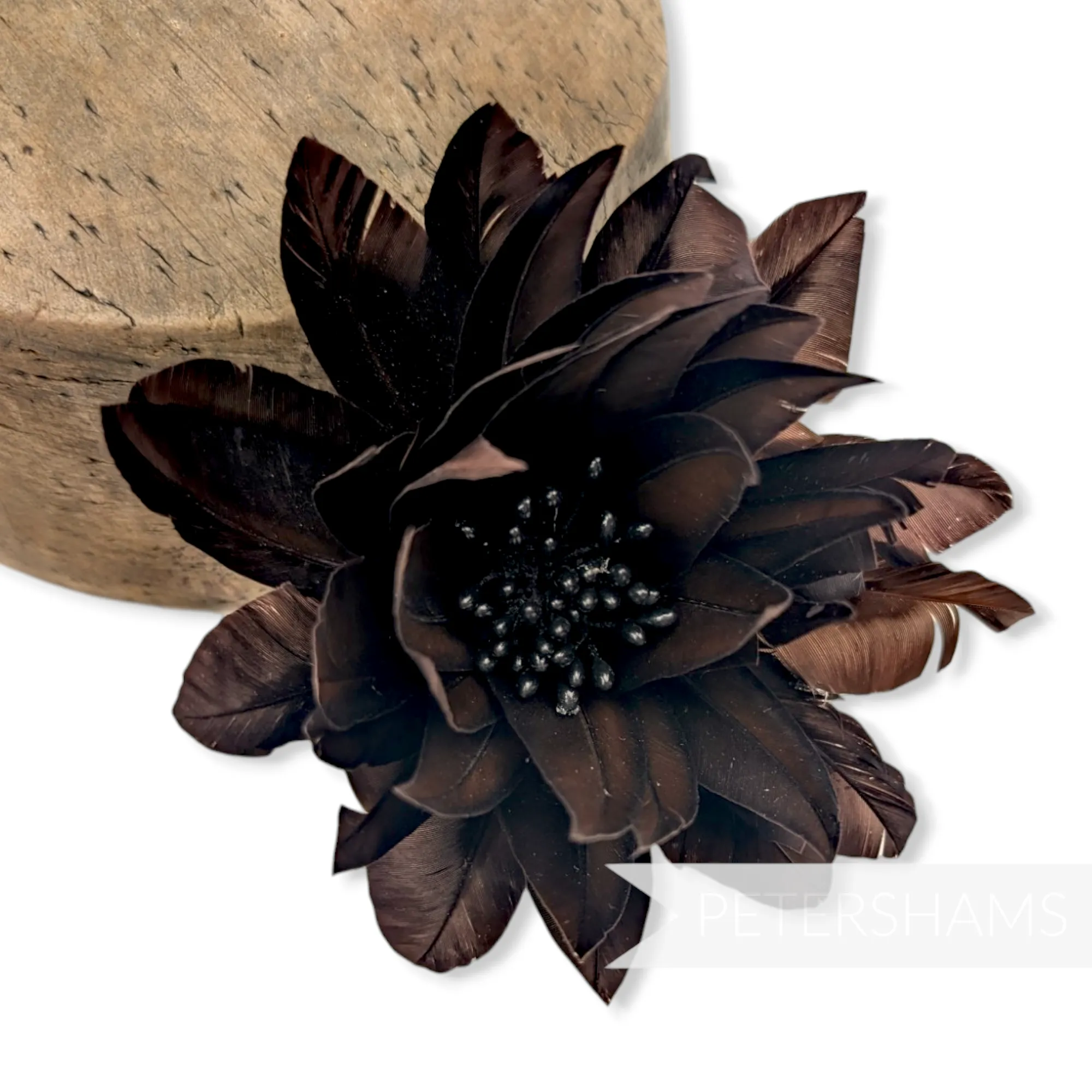 'Erin' Goose Feather Lotus Flower Millinery Hat Mount