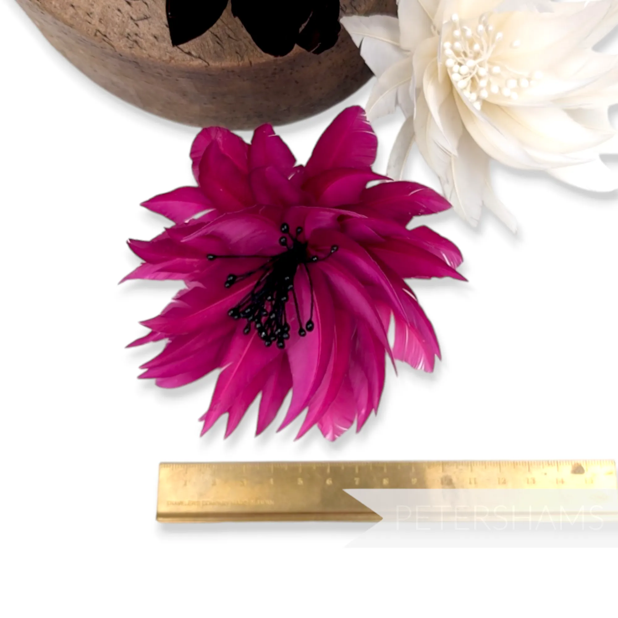 'Erin' Goose Feather Lotus Flower Millinery Hat Mount