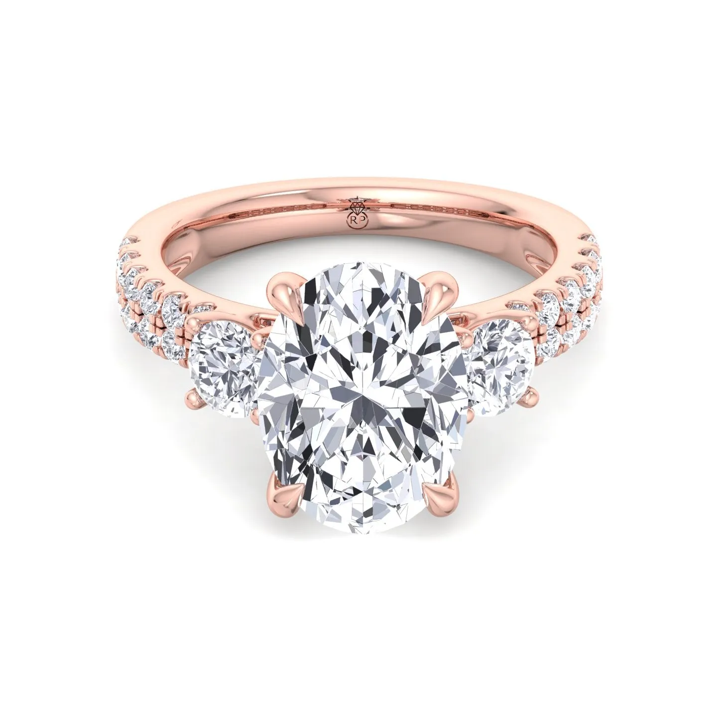 Farra - Double Row Accented Round & Oval Engagement Ring