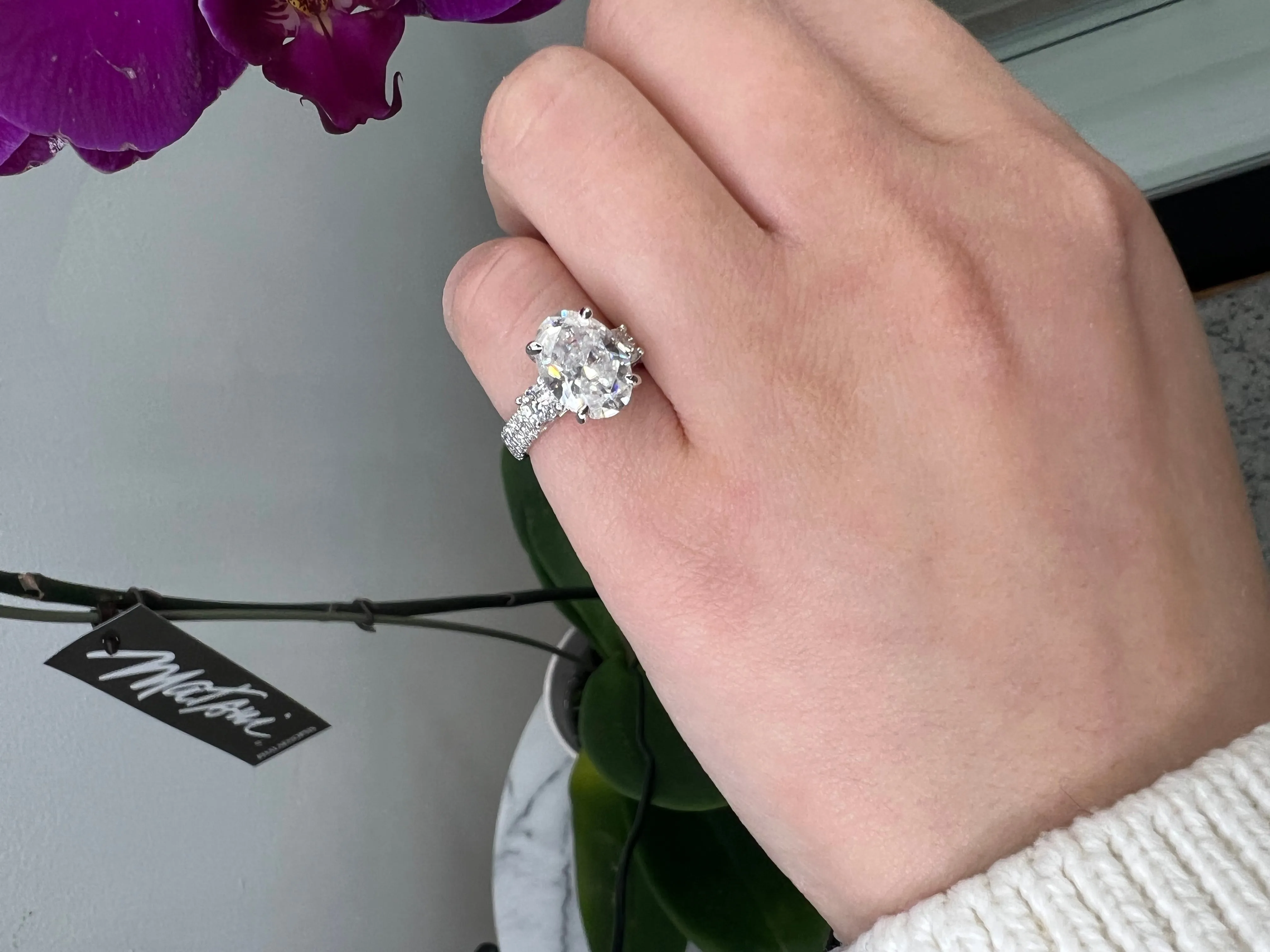 Farra - Double Row Accented Round & Oval Engagement Ring
