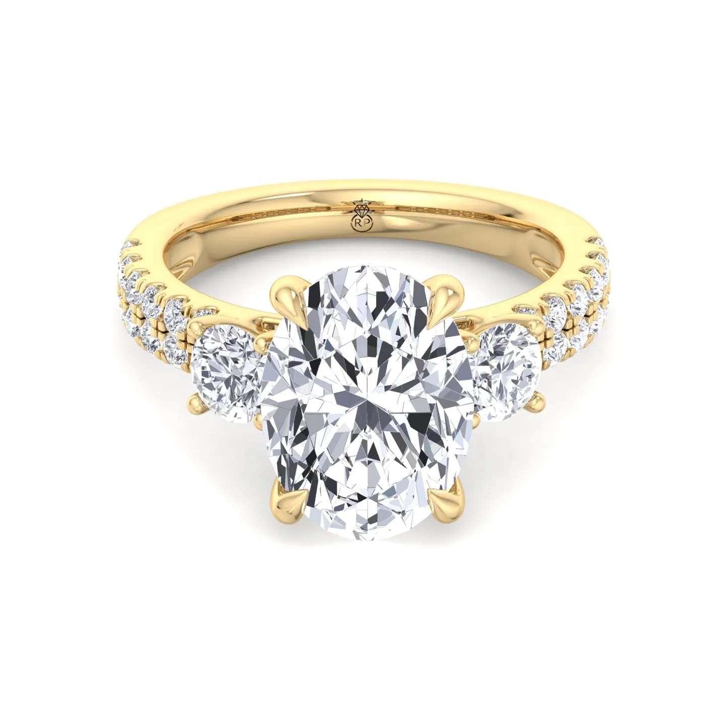 Farra - Double Row Accented Round & Oval Engagement Ring