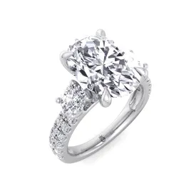 Farra - Double Row Accented Round & Oval Engagement Ring
