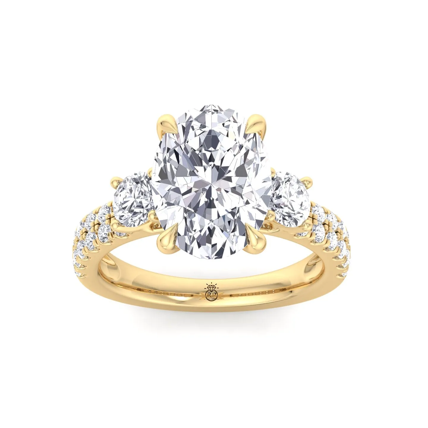 Farra - Double Row Accented Round & Oval Engagement Ring