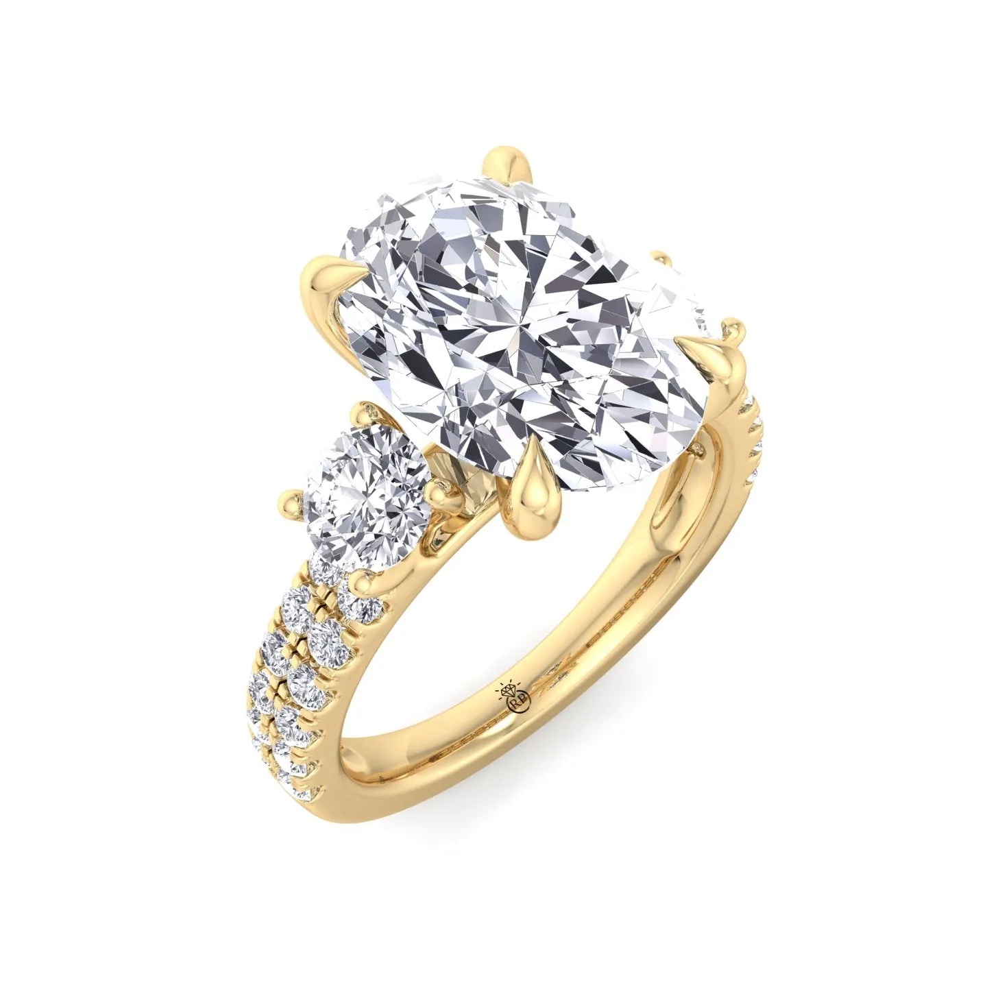 Farra - Double Row Accented Round & Oval Engagement Ring