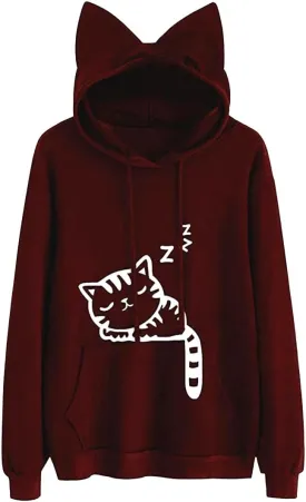 Fronage Teen Girls Hooded Sweatshirt Womens Long Sleeve Cute Hoodies Pullover Tops