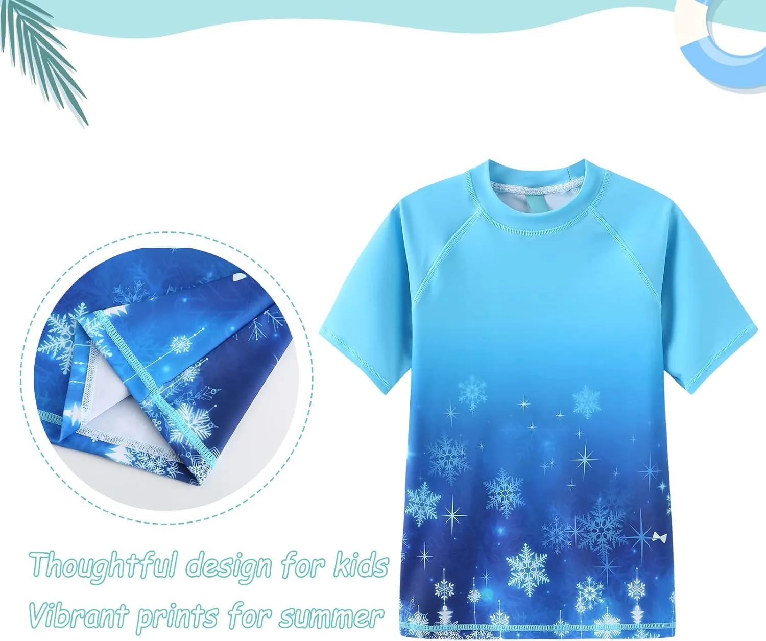 Girls Rash Guard Swimsuits UPF 50  Sun Protective Bathing Suit for Kids Girls Short Sleeve Swim Shirts 3-16 Years