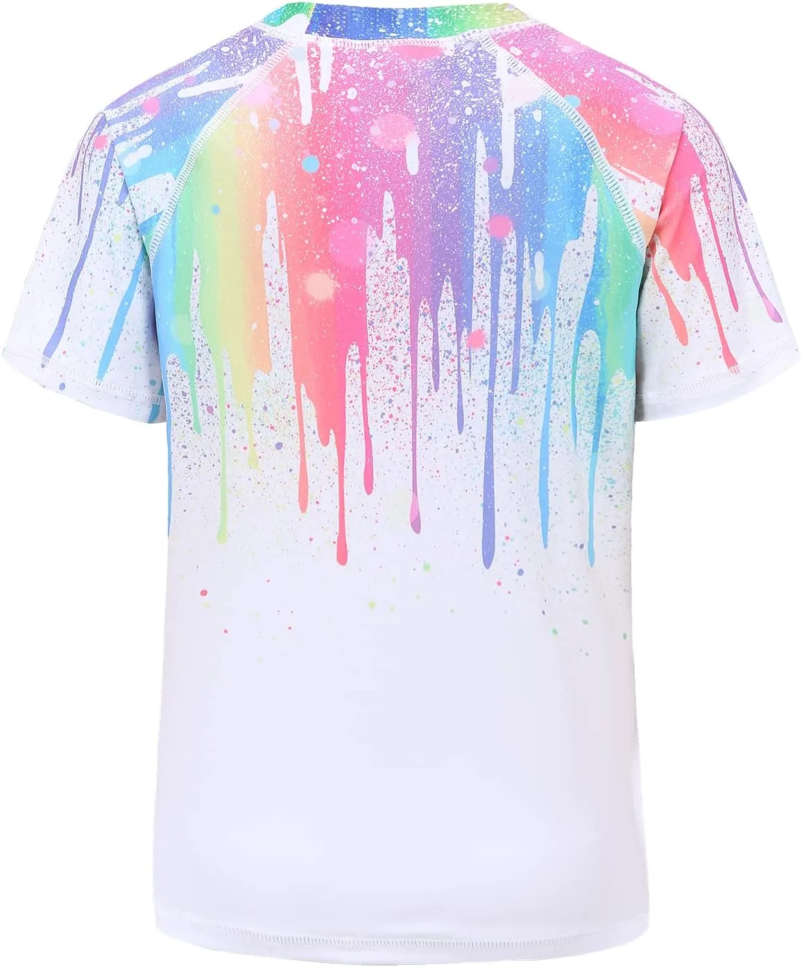 Girls Rash Guard Swimsuits UPF 50  Sun Protective Bathing Suit for Kids Girls Short Sleeve Swim Shirts 3-16 Years