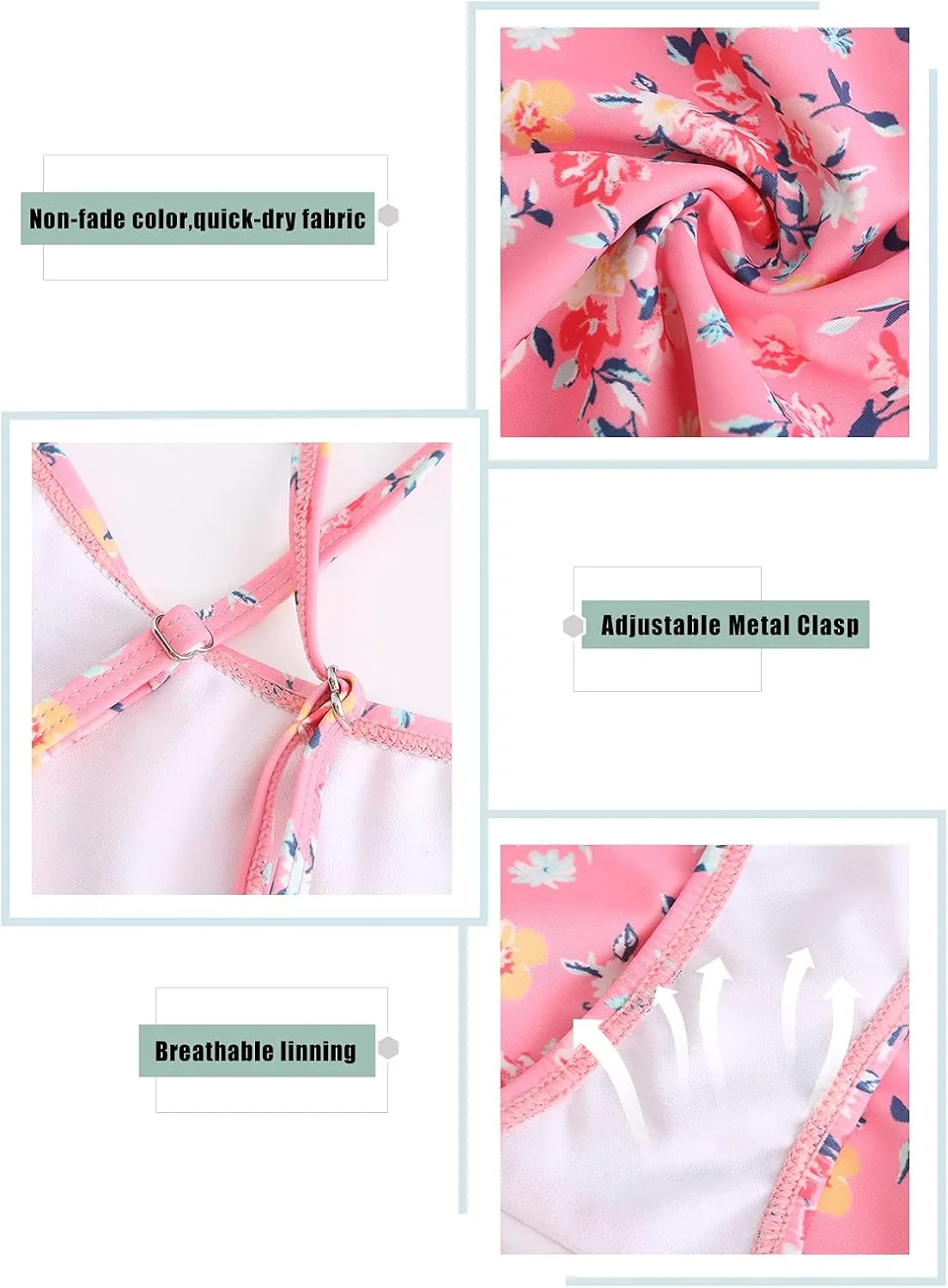 Girls Two Piece Tankini Swimsuit Hawaiian Ruffle Swimwear Bathing Suit Set