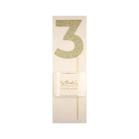 Gold Glitter Number 3
