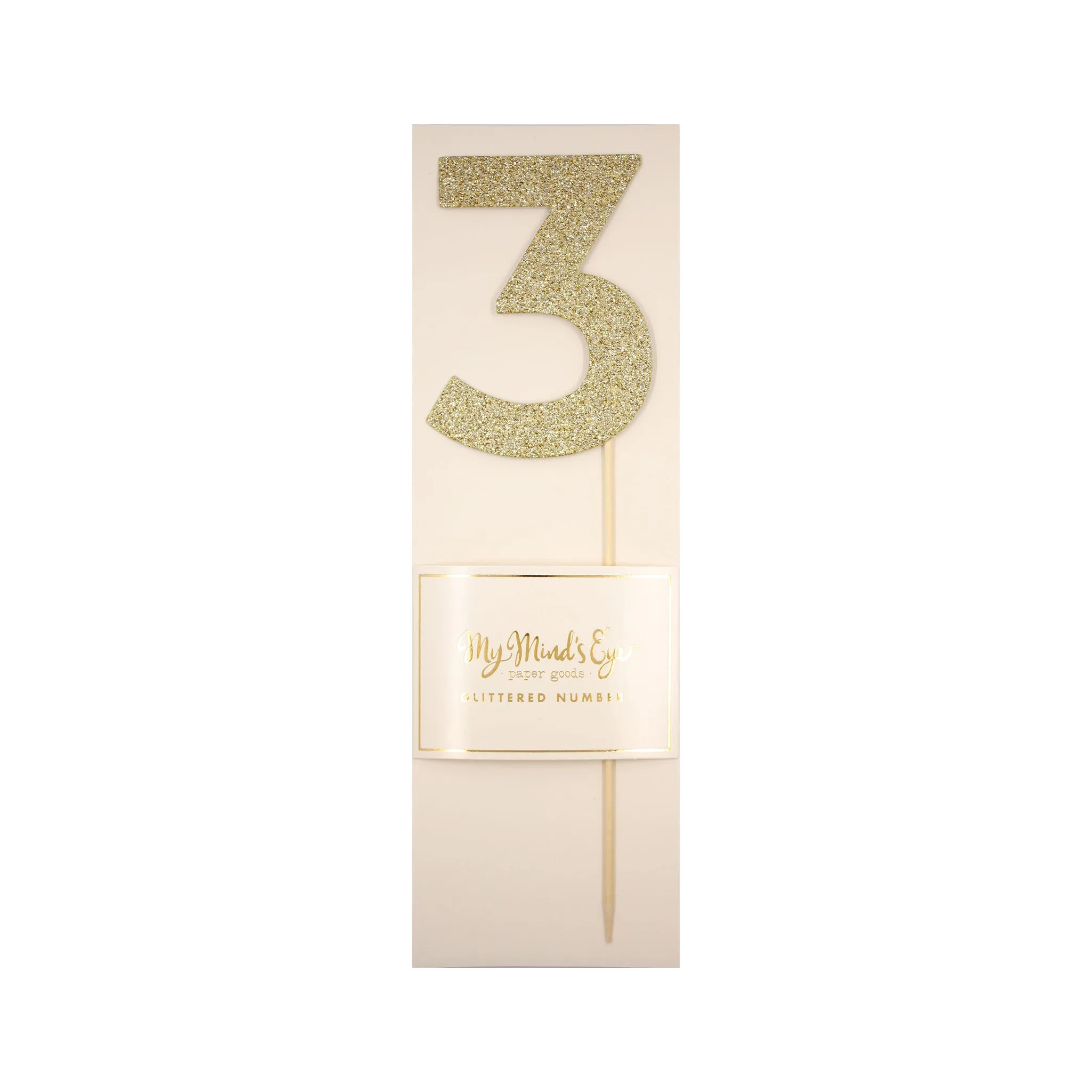 Gold Glitter Number 3