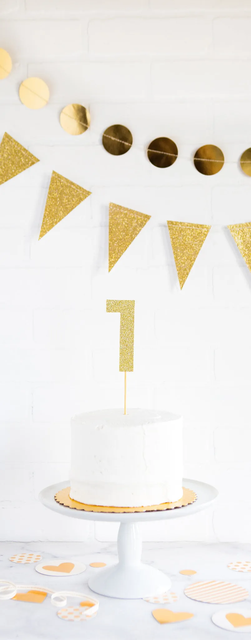 Gold Glitter Number 7