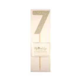 Gold Glitter Number 7