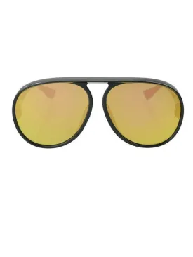 Gold Large Frame Thick Side Sunglasses