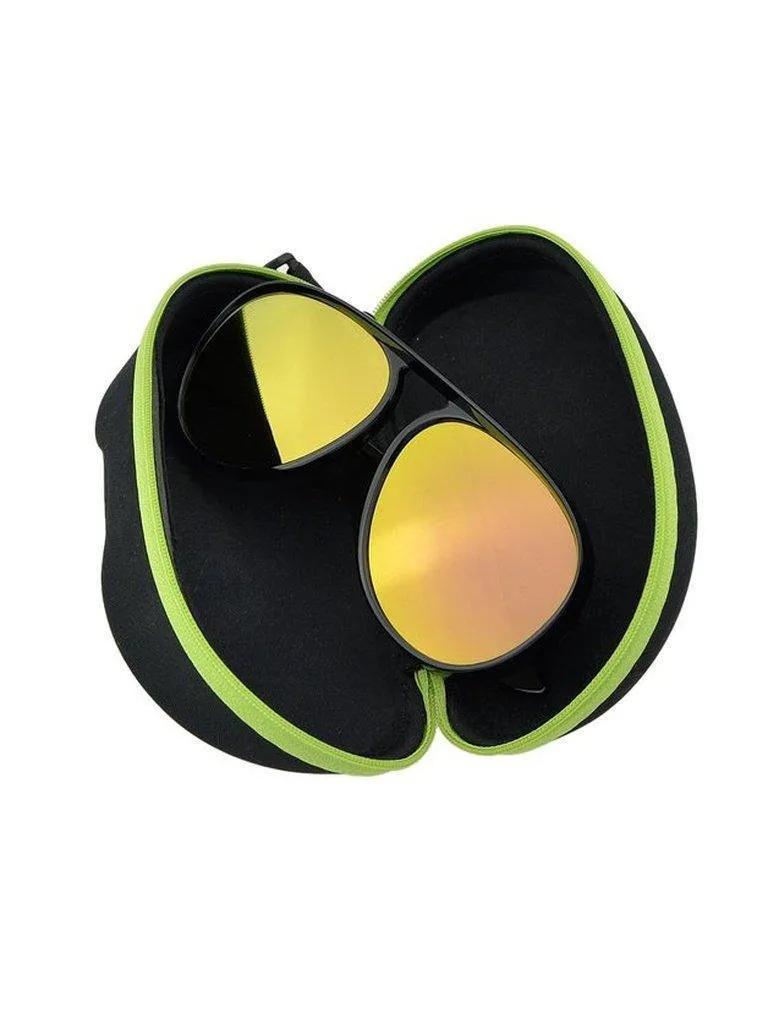 Gold Large Frame Thick Side Sunglasses