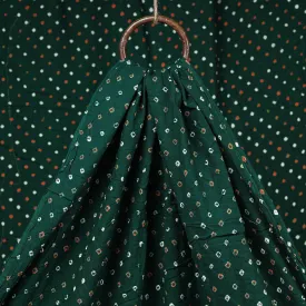 Green - Kutch Bandhani Tie-Dye Mul Cotton Fabric