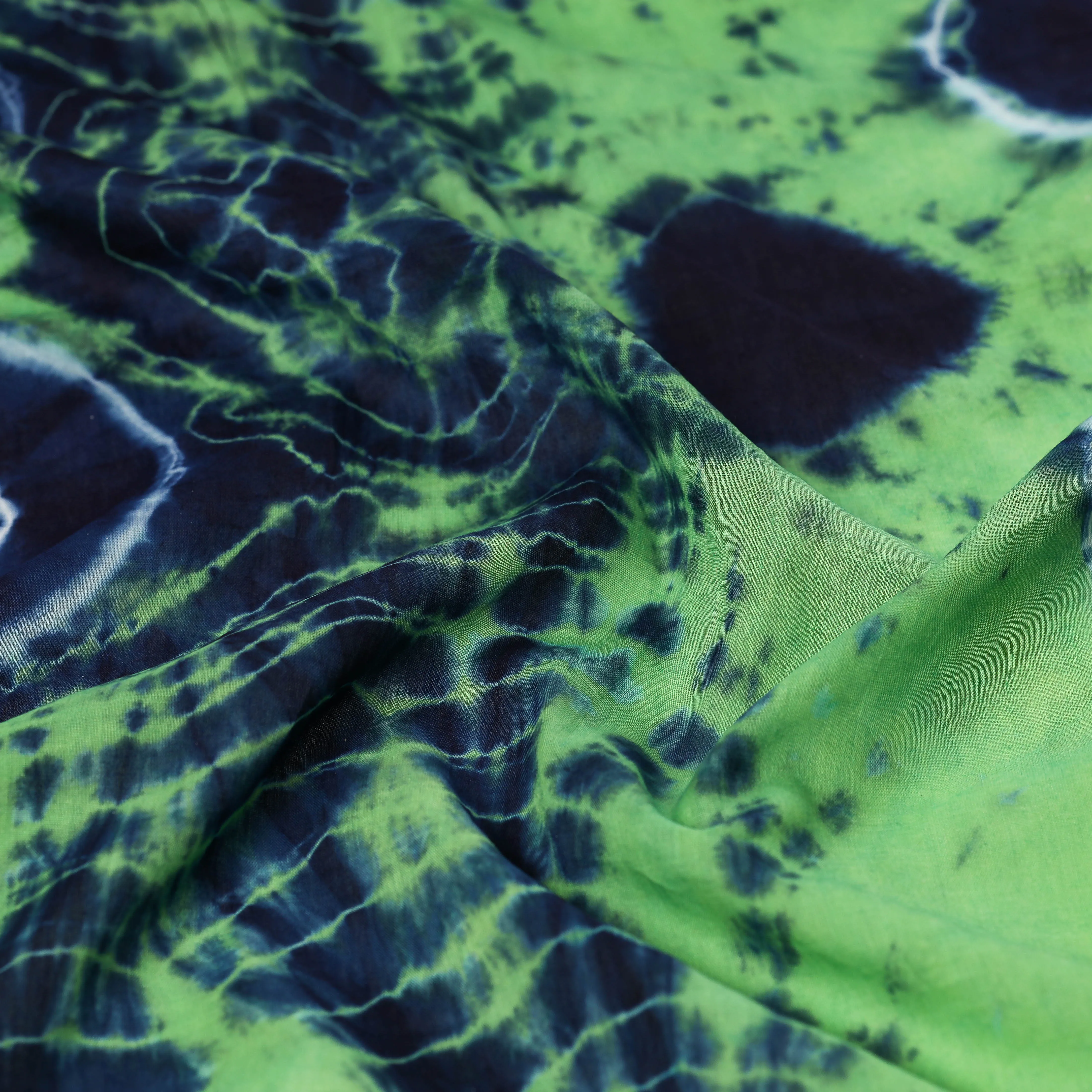 Green - Shibori Tie-Dye Mul Cotton Scarf