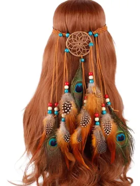 Hippie Bohemian Women Dreamcatcher Headband Indian