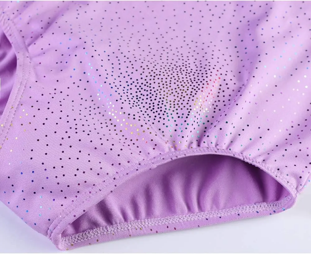 HOZIY Leotards for Girls Ballet Gymnastics Sleeveless Long Sleeve Colorful Sparkles Aqua Blue Pink Purple Solid