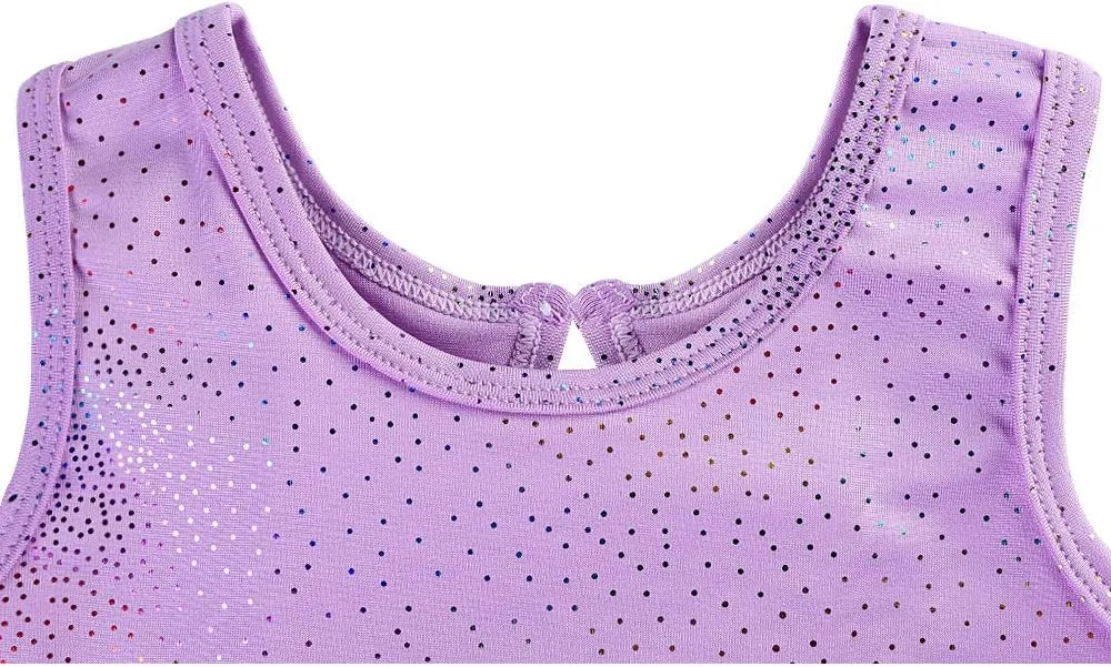 HOZIY Leotards for Girls Ballet Gymnastics Sleeveless Long Sleeve Colorful Sparkles Aqua Blue Pink Purple Solid
