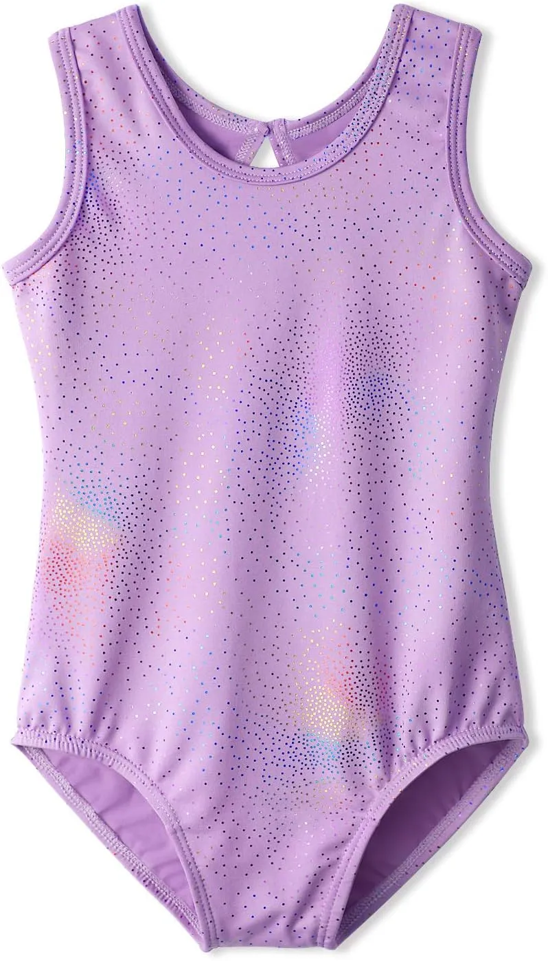 HOZIY Leotards for Girls Ballet Gymnastics Sleeveless Long Sleeve Colorful Sparkles Aqua Blue Pink Purple Solid