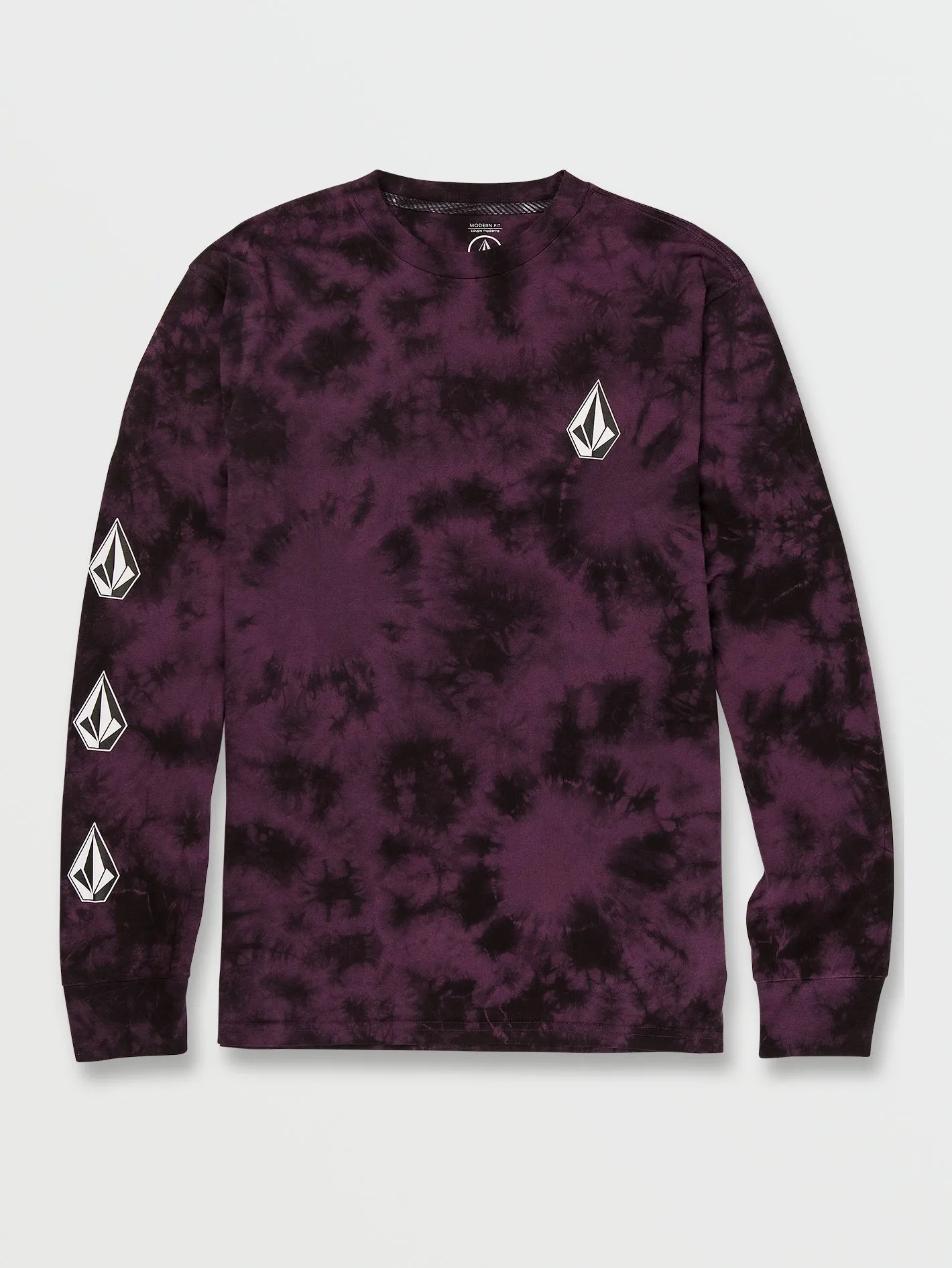 Iconic Stone Dye Long Sleeve Tee - Mulberry