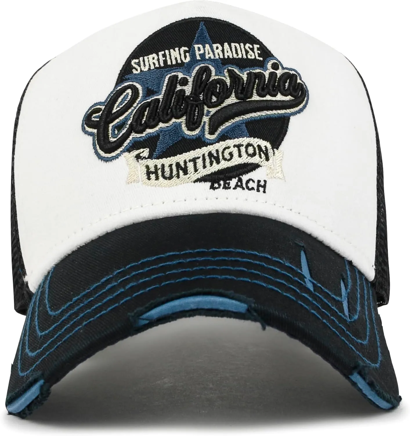 ililily Premium California Bear Embroidered Baseball Cap Vintage Trucker Hat