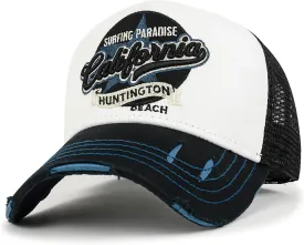 ililily Premium California Bear Embroidered Baseball Cap Vintage Trucker Hat