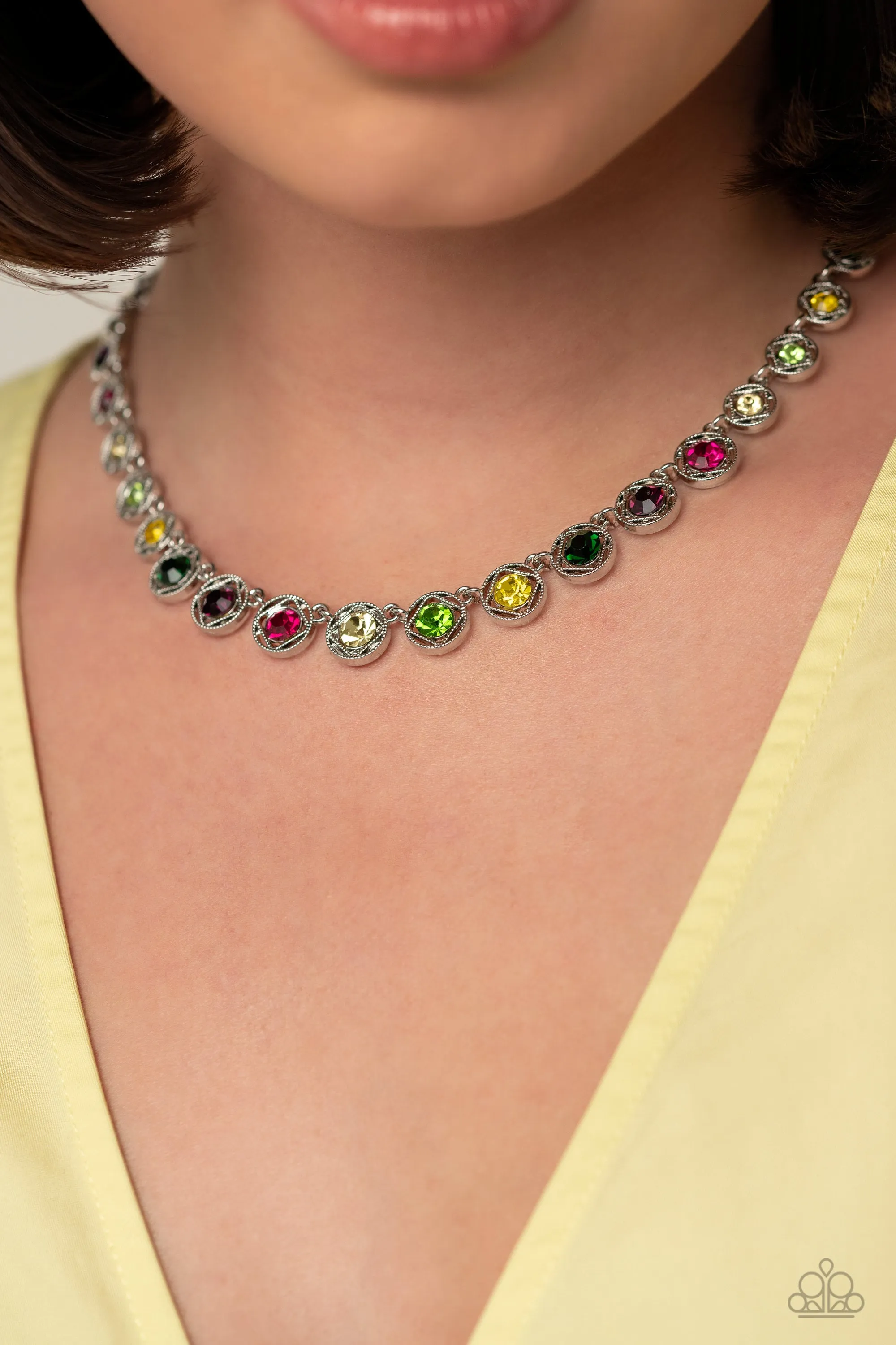 Kaleidoscope Charm Multi Necklace - Paparazzi Accessories