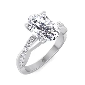 Kauai -  Oval Cut Pavé Twist Band Engagement Ring