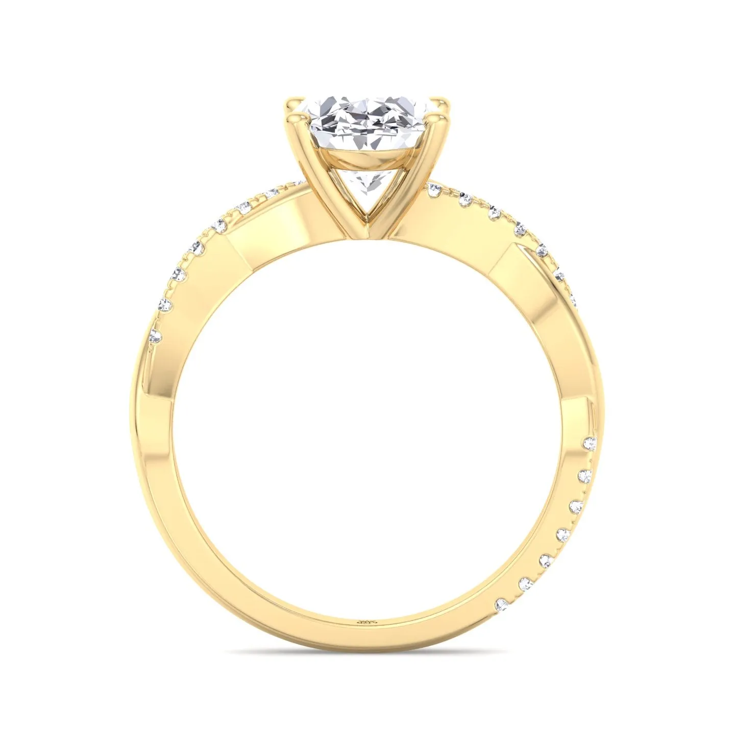 Kauai -  Oval Cut Pavé Twist Band Engagement Ring