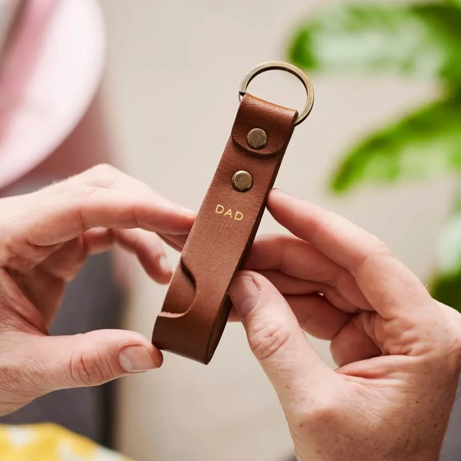 Key Ring Phone Stand - Personalised Leather