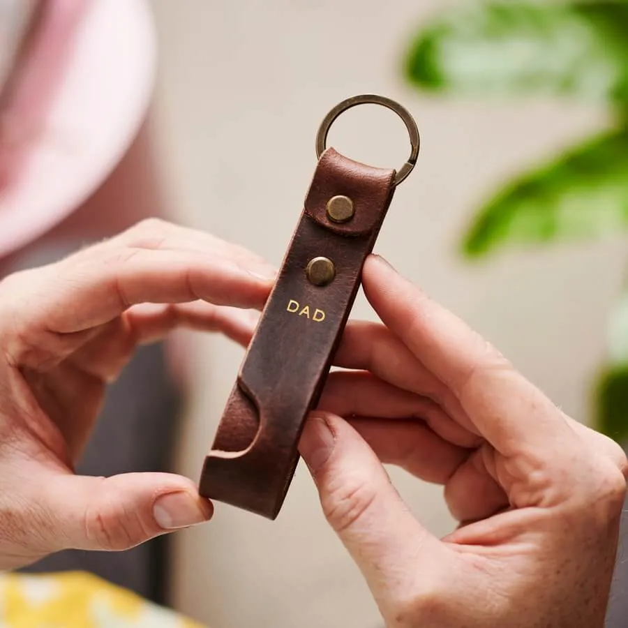 Key Ring Phone Stand - Personalised Leather