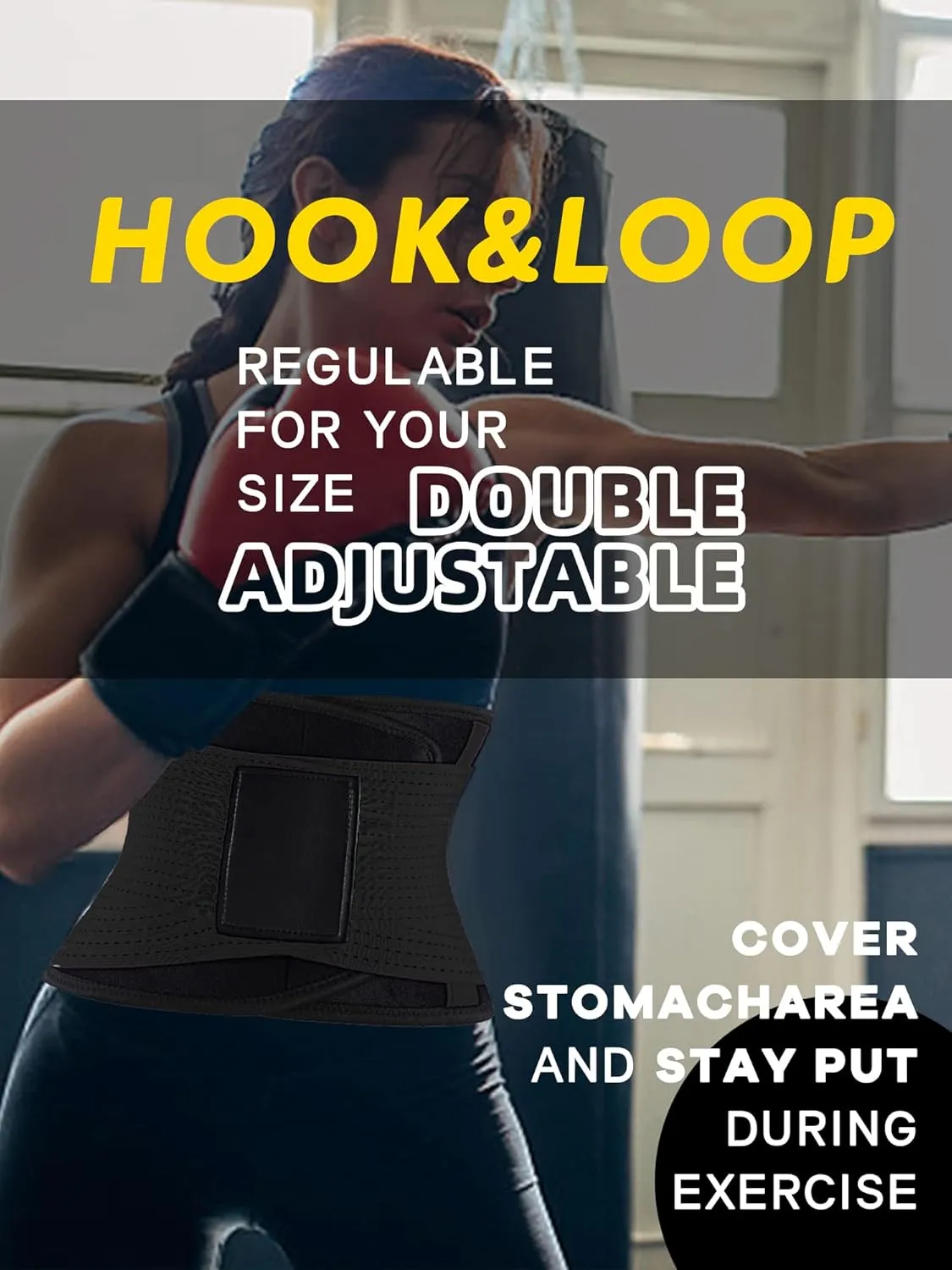 KOOCHY Waist Trainer for Women - Waist Trimmer Back Support Belt Sweat Wrap for Weight Loss Workout Fitness Gym Sport